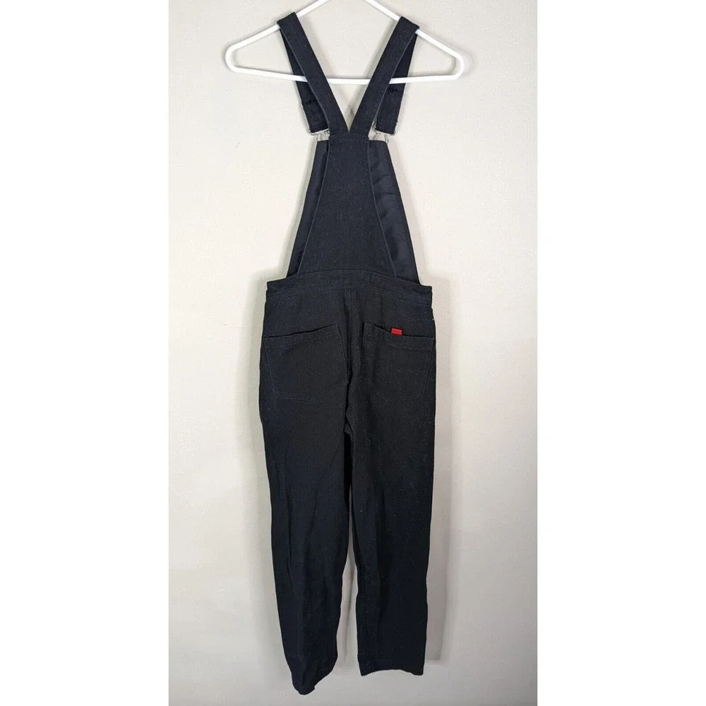 Adidas Originals Denim Jean Bib Overalls Women's 0/XXS Black Straight Leg Bibs - Picture 4 of 6